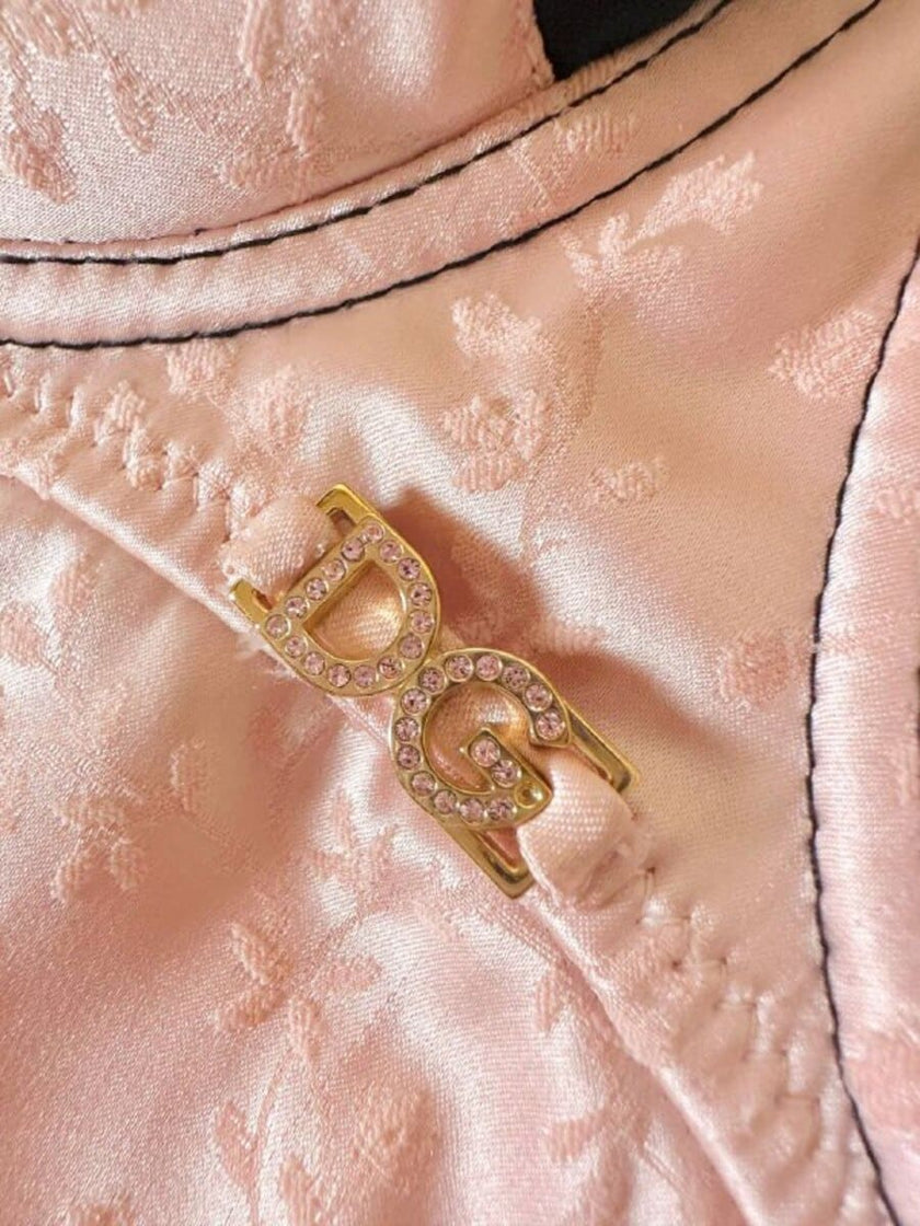 Tubino in raso Jacquard rosa con motivi floreali “Dolce & Gabbana”