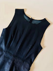 Tubino smanicato in pelle nera stretch