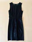 Tubino smanicato in pelle nera stretch