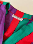 Wrap dress a righe multicolor con fusciacca in coordinato “Yves Saint Laurent”
