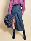 Wrap skirt in lana grigia