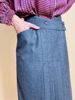 Wrap skirt in lana grigia
