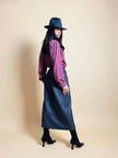 Wrap skirt in lana grigia