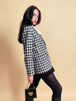 Blazer a scacchi bianchi e neri Yves Saint Laurent