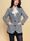 Blazer a scacchi bianchi e neri Yves Saint Laurent