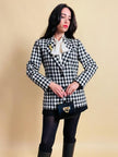 Blazer a scacchi bianchi e neri Yves Saint Laurent