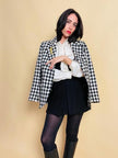Blazer a scacchi bianchi e neri Yves Saint Laurent