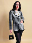 Blazer a scacchi bianchi e neri Yves Saint Laurent