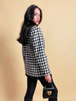 Blazer a scacchi bianchi e neri Yves Saint Laurent