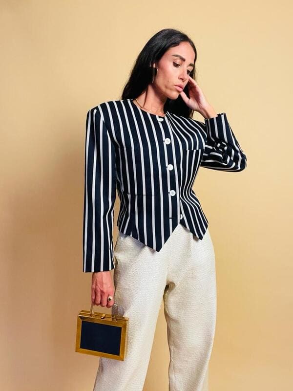 Iconico blazer gessato Yves Saint Laurent