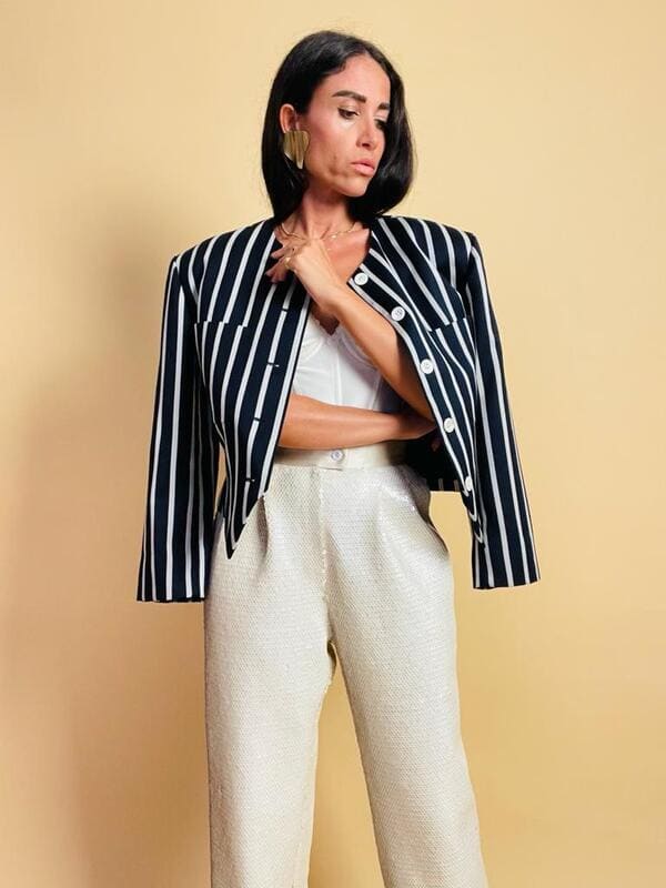 Iconico blazer gessato Yves Saint Laurent