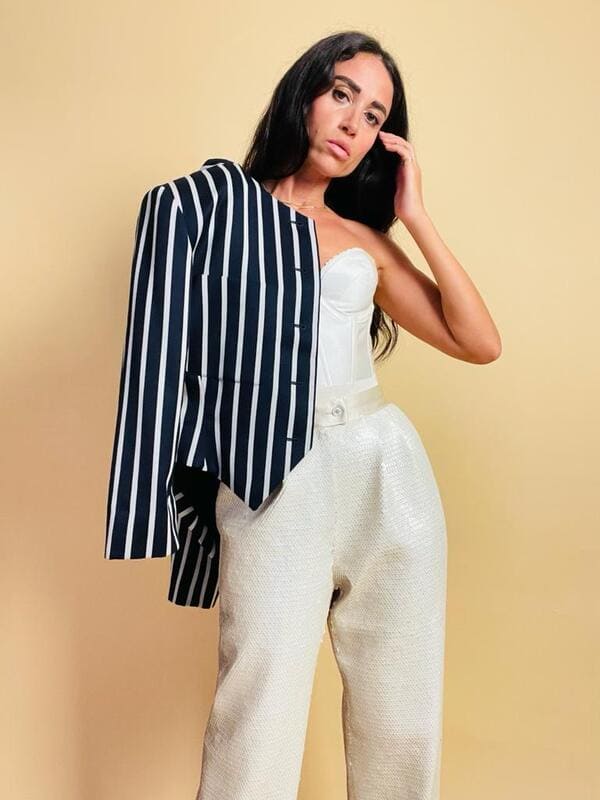 Iconico blazer gessato Yves Saint Laurent