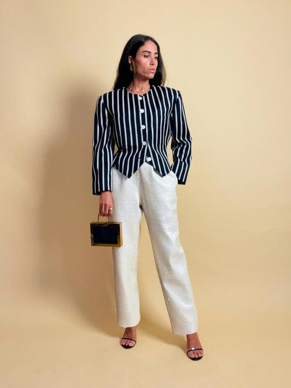 Iconico blazer gessato Yves Saint Laurent