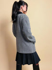 Blazer in lana pied de poule con colletto in corduroy