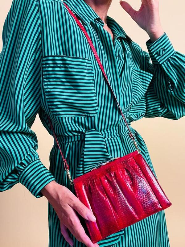 Mini bag in whips rossa