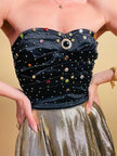 Bustier prezioso con strass multicolor