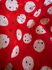 Mini abito rosso in seta jacquard a pois con fusciacca in coordinato “Fendi”