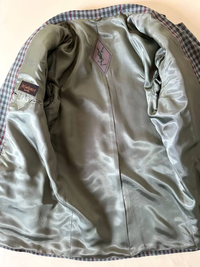 Blazer vintage Yves Saint Laurent in lana pied de poule
