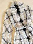 Trench lungo in organza di seta bianca operata con maxi bottoni neri “Emporio Armani”