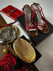 Vintage Schéilan Firenze jewel bag in twisted gold-tone metal with a couture tassel