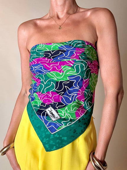 Foulard fantasia floreale multicolor “Yves Saint Laurent”