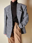 Gilet dolcevita Stefanel vintage in lana marrone a coste