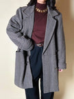 Cappotto sartoriale in lana spinata con bottoni Yves Saint Laurent