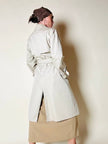 Trench in gabardine color corda con interno in lana rimovibile “Hazard”