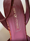 Sandali Sergio Rossi in pelle stampa coccodrillo color ruggine