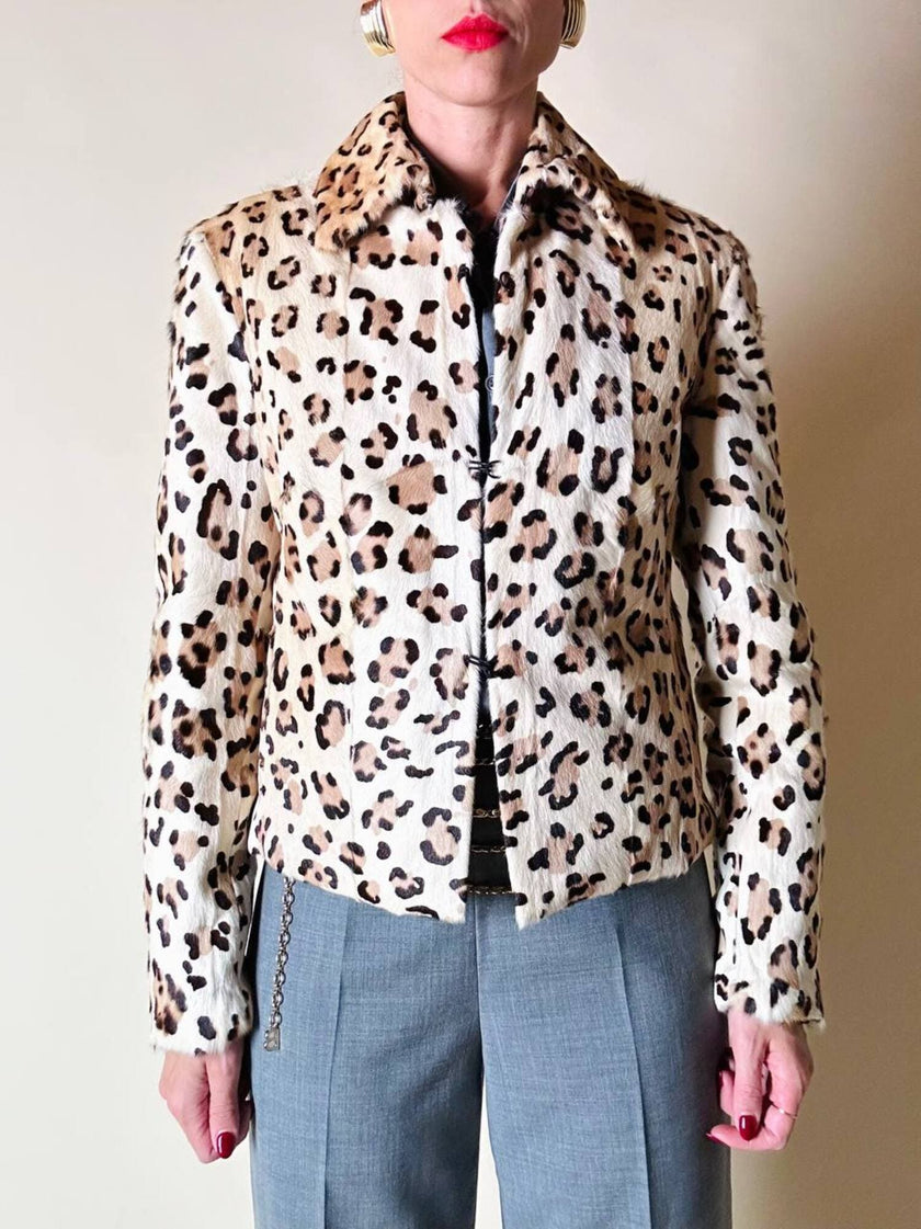 Giacca in cavallino leopardato “Iceberg”