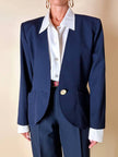 Camicia bianca Andrea Mare vintage in cotone con maxi tasche e bottoni in madreperla