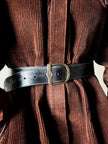 Cintura Fendi vintage in pelle testa di moro con loghi a caldo