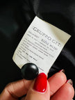 Blazer nero a righe in tessuto lucido “State off Claude Montana”