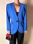 Blazer vintage Yves Saint Laurent in lana blu cobalto