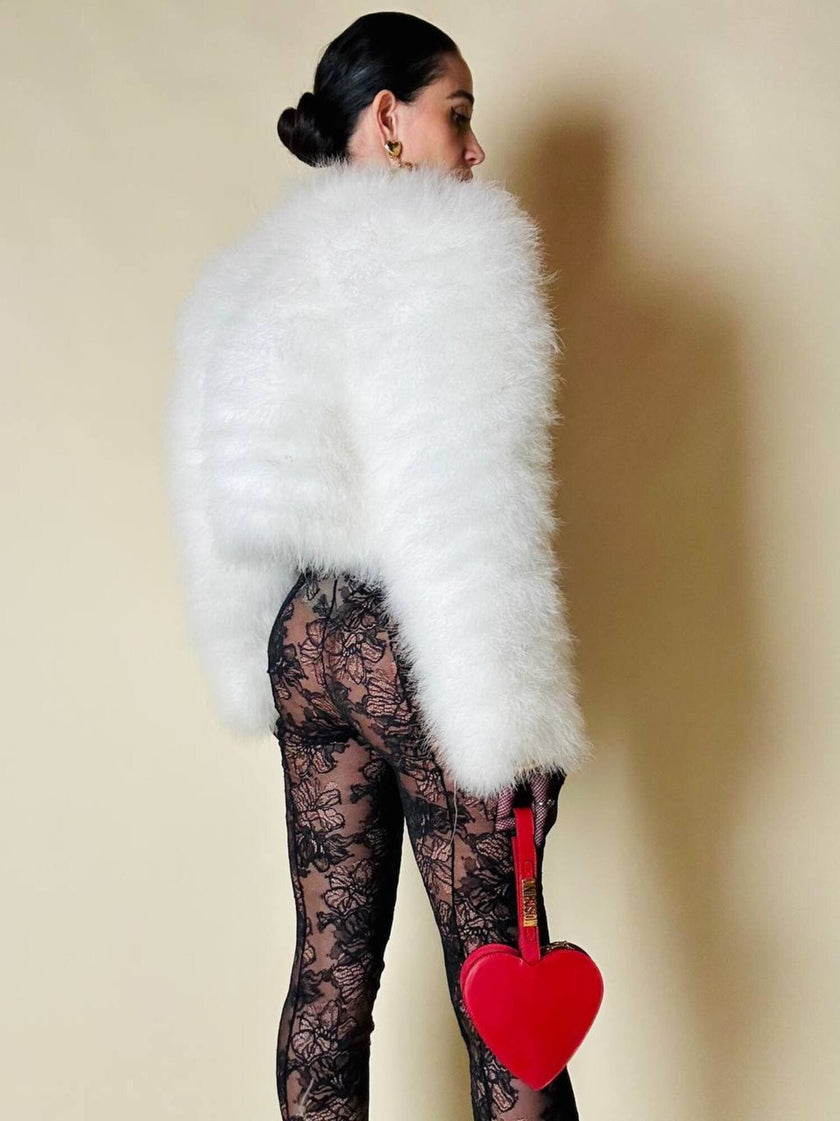Bolero in marabù bianco