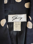 Blazer in seta nera a grandi pois color panna “Genny”