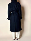Cappotto lungo vintage in lana nera con taglio trench CGV Firenze
