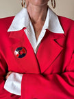Blazer doppiopetto rosso Yves Saint Laurent con bottoni dorati a specchio
