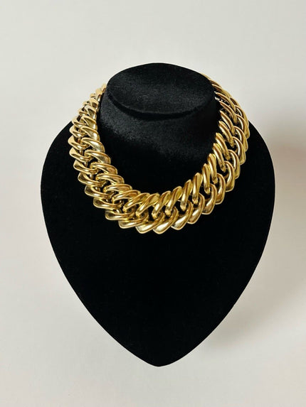 Collier vintage Yves Saint Laurent a maglie gourmette oversize oro