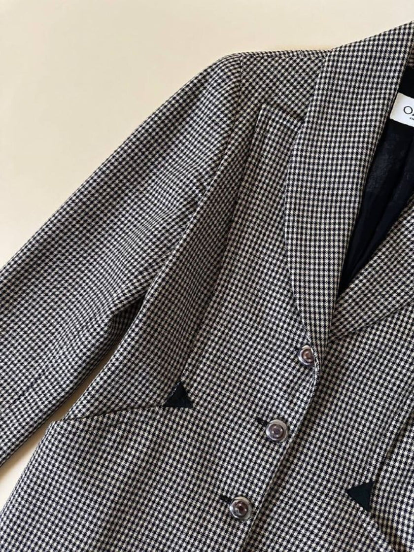 Blazer sciancrato in lana pied de poule “Rifat Ozbek”