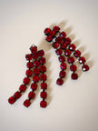 Maxi clip a fanges in cristalli rosso rubino