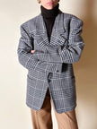Blazer vintage Gianni Versace in lana jacquard fantasia principe di Galles