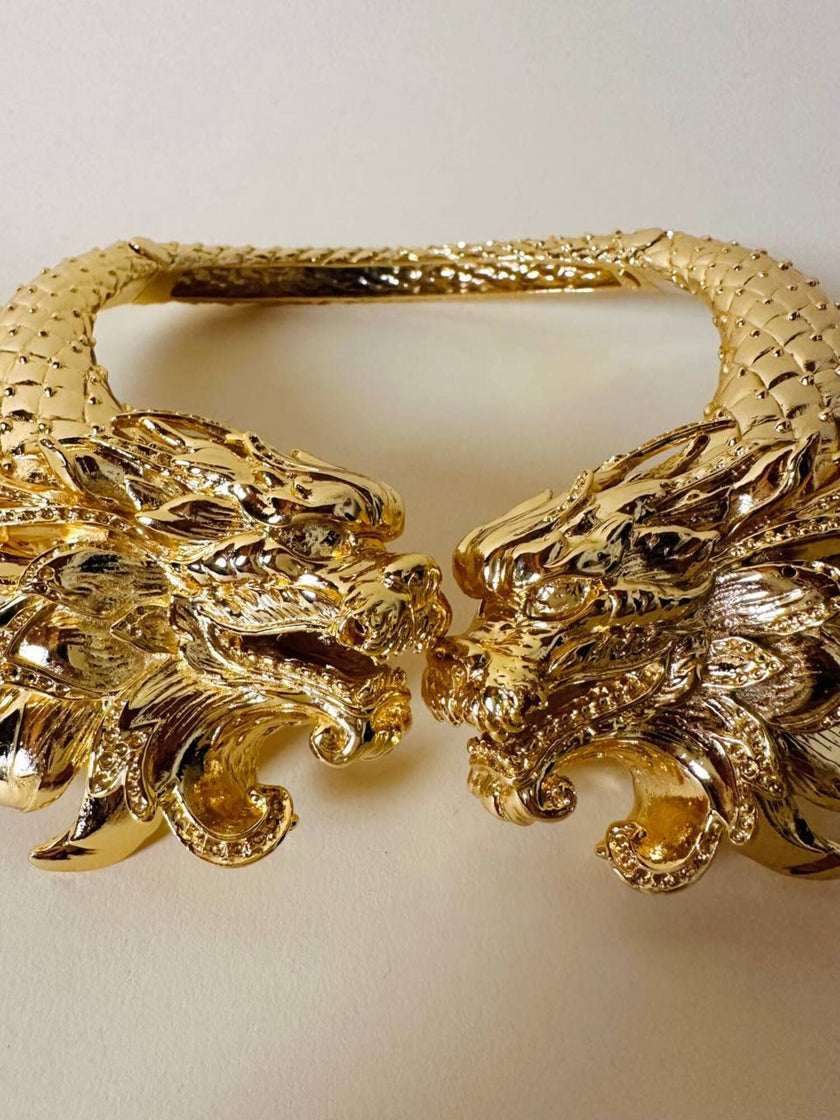 Maxi collier dragoni in metallo dorato “Roberto Cavalli”