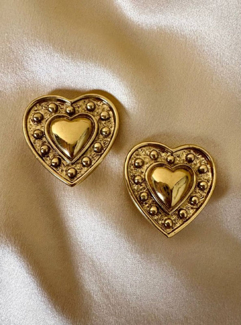 Clip dorate a forma di cuore “Yves Saint Laurent”