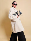 Cappotto sartoriale in lana e alpaca color panna