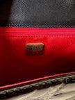 Borsa in pelle nera lucida stampa cocco “Gianfranco Ferré”