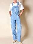 Salopette vintage Levi Strauss orange tab in denim chiaro slavato