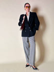 Blazer doppiopetto nero in pura lana “Yves Saint Laurent”