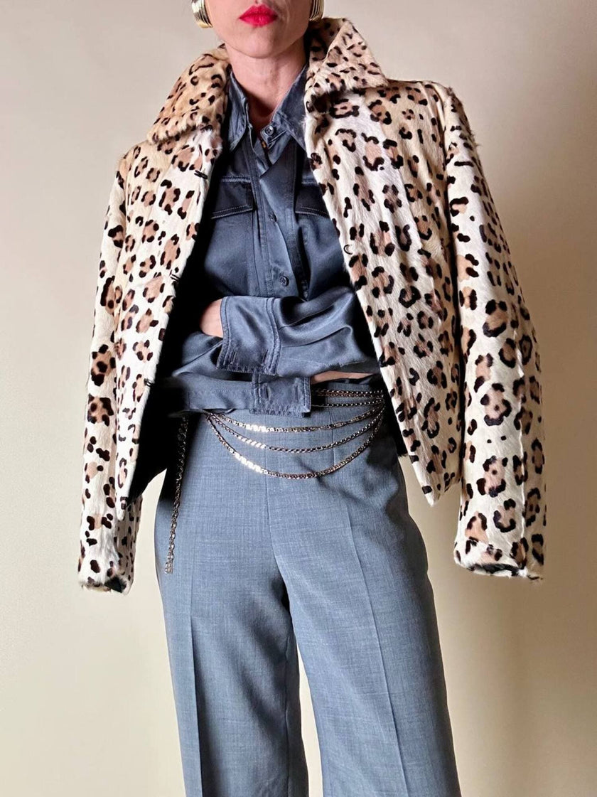 Giacca in cavallino leopardato “Iceberg”