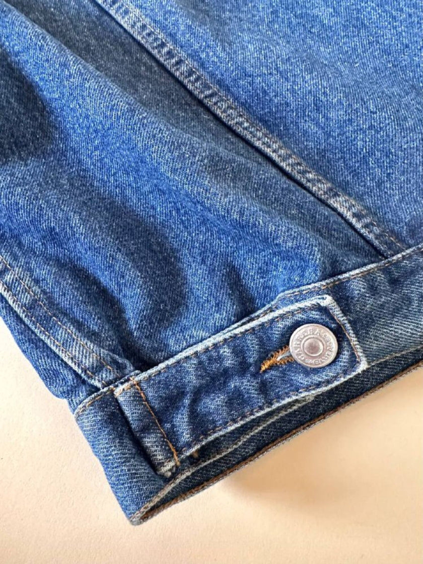 Giubbotto in Denim Carrera Blu Age modello oversize con bottoni a chiodo